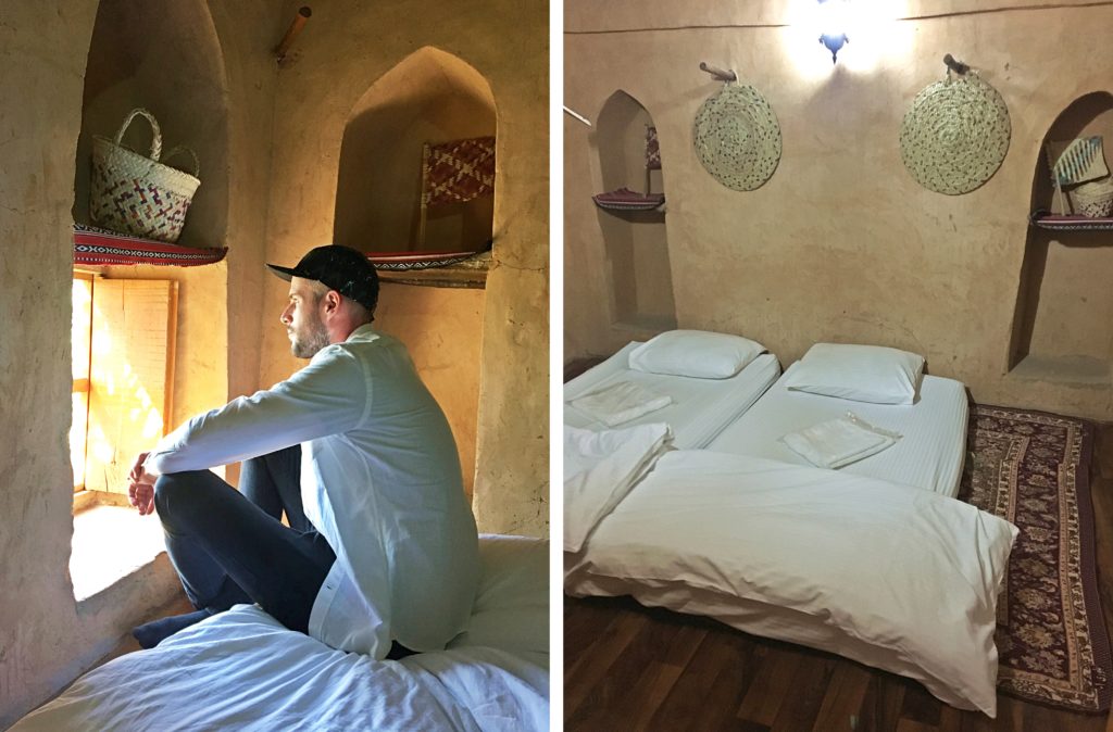 Misfah Old House - Misfat al Abriyeen Oman - Zimmer Bett - Traditionelles Lehmhaus Misfat al Abriyeen